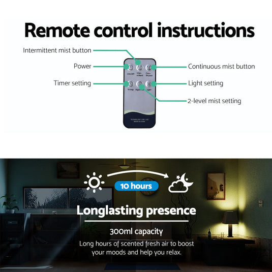 Translation missing: en.Devanti Aroma Diffuser Aromatherapy Humidifier 300ml