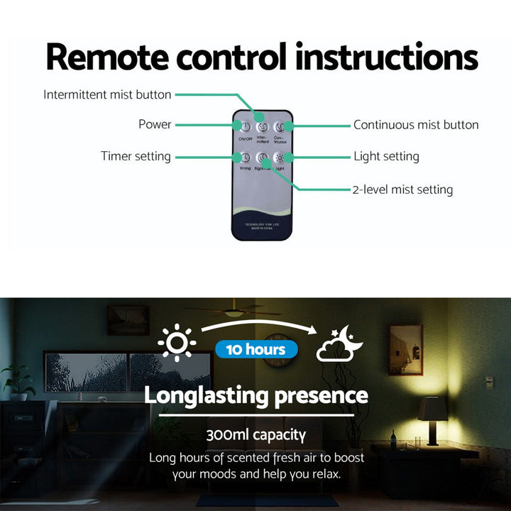 Translation missing: en.Devanti Aroma Diffuser Aromatherapy Humidifier 300ml