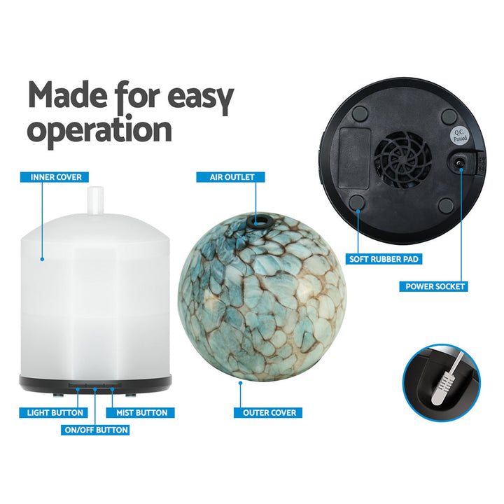 Translation missing: en.Devanti Aroma Diffuser Aromatherapy Glass 240ml