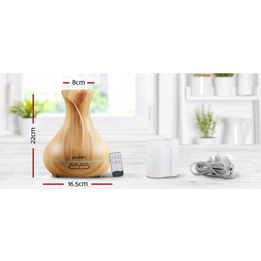 Translation missing: en.Devanti Aroma Diffuser Aromatherapy Light Wood 400ml