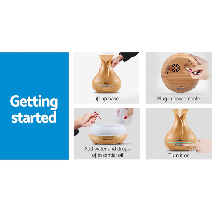 Translation missing: en.Devanti Aroma Diffuser Aromatherapy Light Wood 400ml