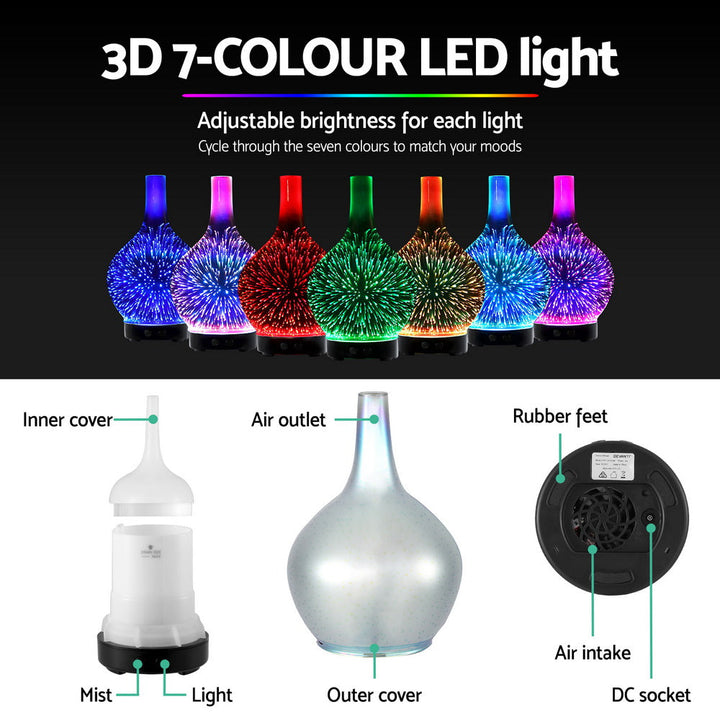 Translation missing: en.Devanti Ultrasonic Aroma Aromatherapy Diffuser 3D Light Oil Firework Humidifier