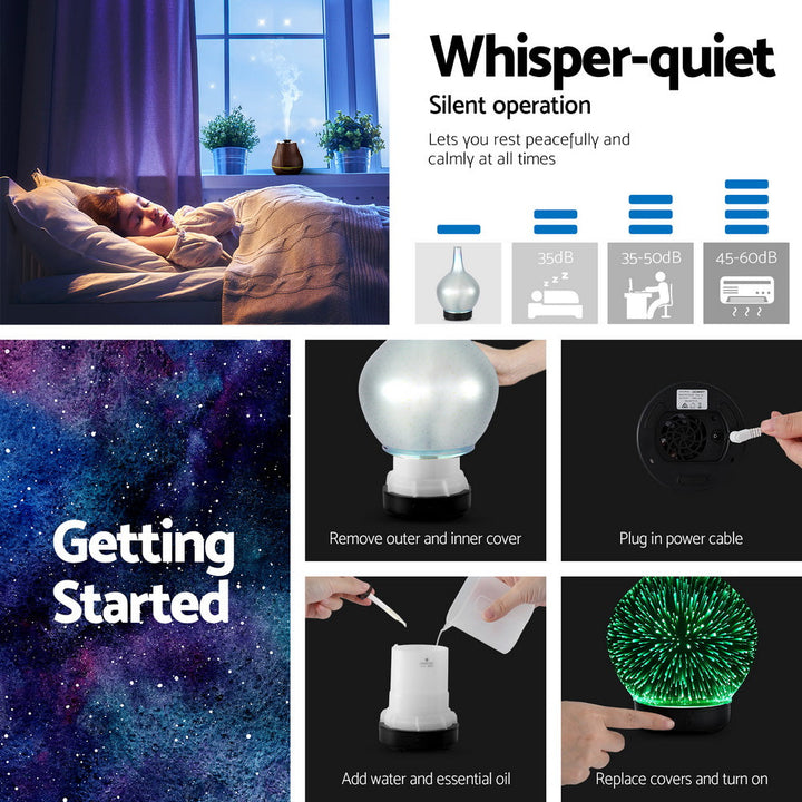 Translation missing: en.Devanti Ultrasonic Aroma Aromatherapy Diffuser 3D Light Oil Firework Humidifier