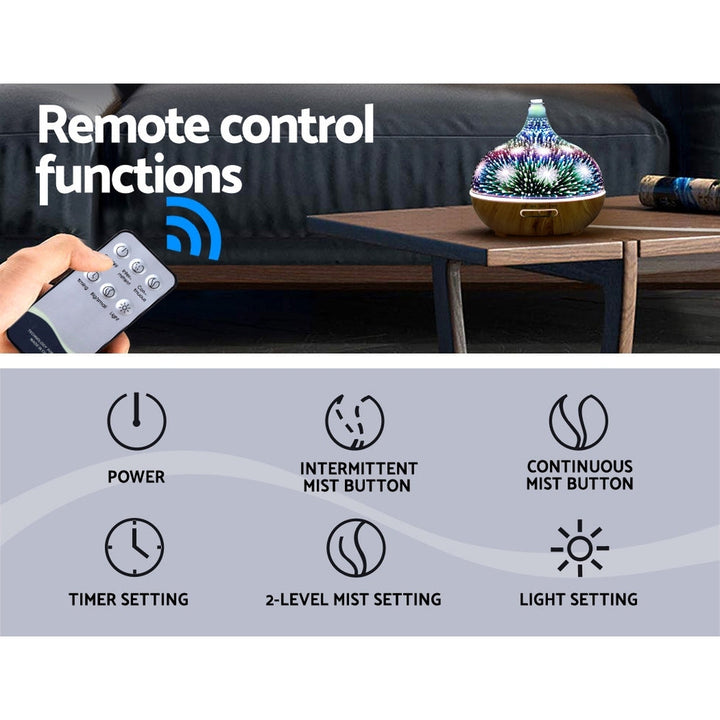 Translation missing: en.Devanti Aroma Diffuser Aromatherapy 3D Glass 400ml