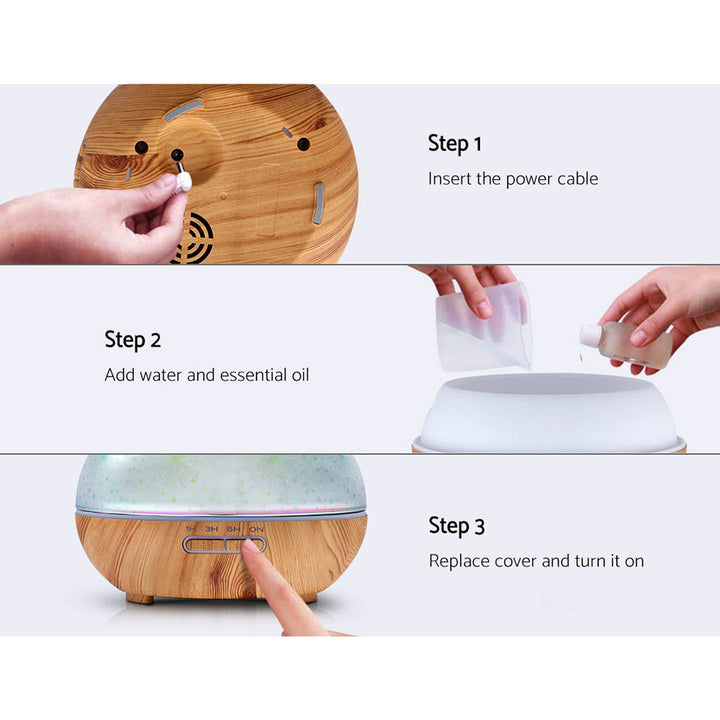 Translation missing: en.Devanti Aroma Diffuser Aromatherapy 3D Glass 400ml