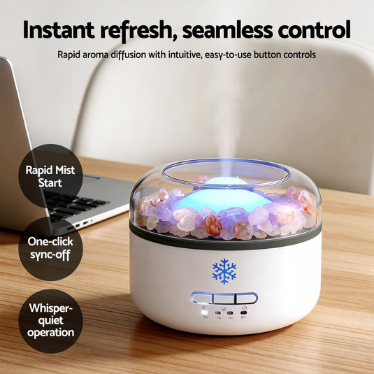 Translation missing: en.Devanti 150ml Salt Lamp Aroma Diffuser Ultrasonic Humidifier Purifier 7 LED Colors