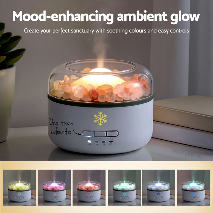Translation missing: en.Devanti 150ml Salt Lamp Aroma Diffuser Ultrasonic Humidifier Purifier 7 LED Colors