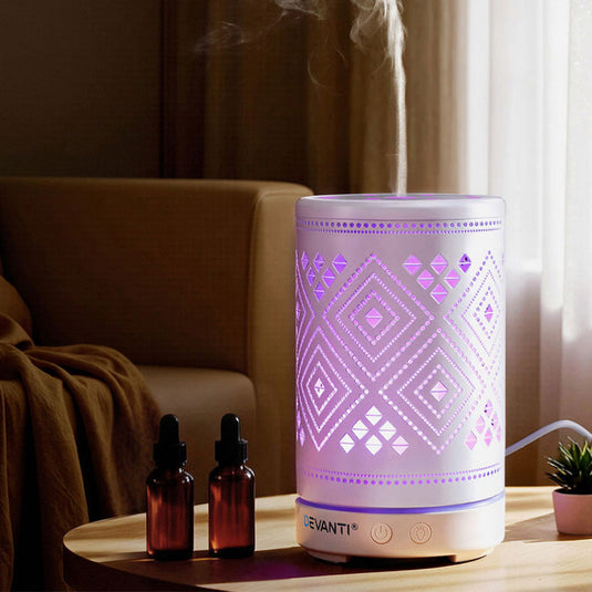 Translation missing: en.Devanti Ultrasonic Aroma Diffuser Aromatherapy 100ml LED Lights Iron Humidifier Forest