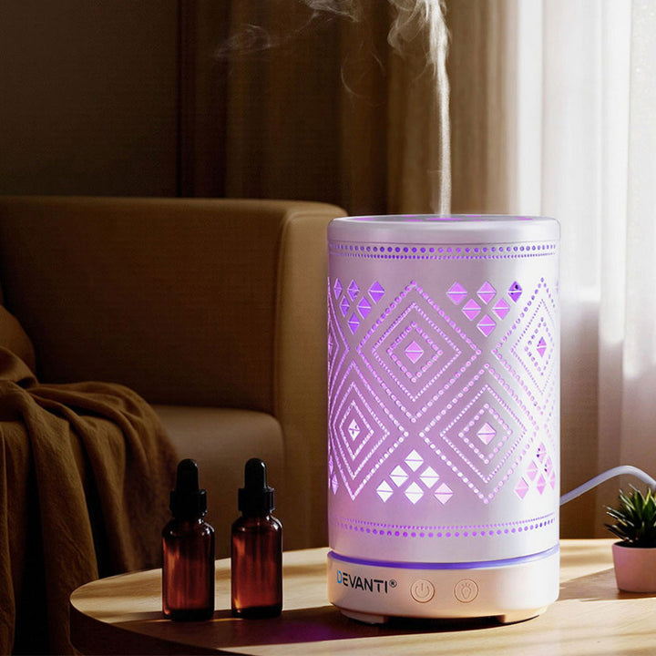 Translation missing: en.Devanti Ultrasonic Aroma Diffuser Aromatherapy 100ml LED Lights Iron Humidifier Forest
