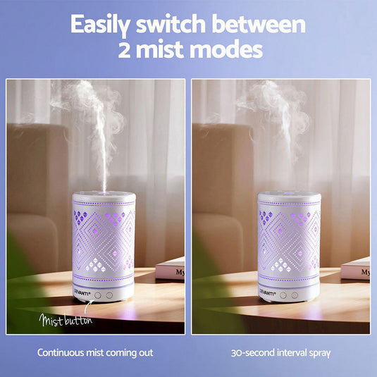 Translation missing: en.Devanti Ultrasonic Aroma Diffuser Aromatherapy 100ml LED Lights Iron Humidifier Forest
