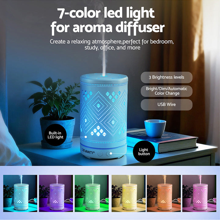 Translation missing: en.Devanti Ultrasonic Aroma Diffuser Aromatherapy 100ml LED Lights Iron Humidifier Forest