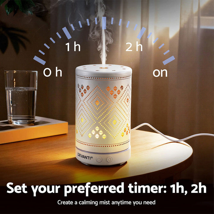 Translation missing: en.Devanti Ultrasonic Aroma Diffuser Aromatherapy 100ml LED Lights Iron Humidifier Forest