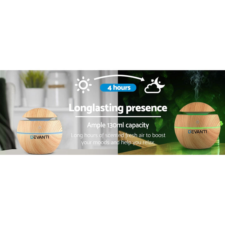 Translation missing: en.Devanti Aroma Diffuser Aromatherapy Light Wood 130ml