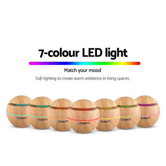 Translation missing: en.Devanti Aroma Diffuser Aromatherapy Light Wood 130ml