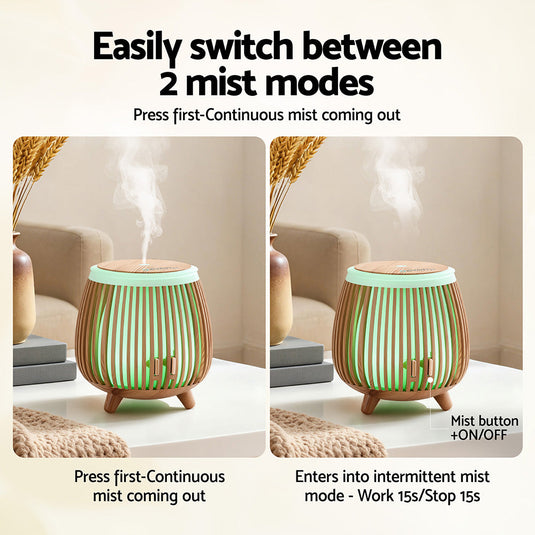 Translation missing: en.Devanti Ultrasonic Aroma Diffuser Aromatherapy 140ml LED Lights Iron Humidifier Forest Deep Wood