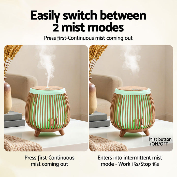Translation missing: en.Devanti Ultrasonic Aroma Diffuser Aromatherapy 140ml LED Lights Iron Humidifier Forest Deep Wood