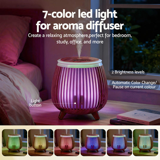 Translation missing: en.Devanti Ultrasonic Aroma Diffuser Aromatherapy 140ml LED Lights Iron Humidifier Forest Deep Wood