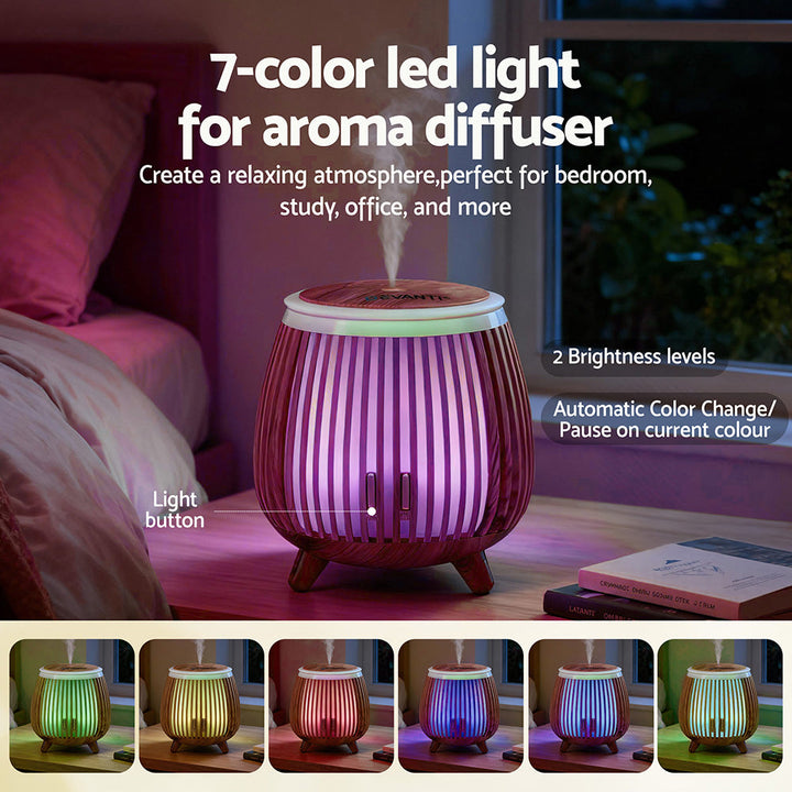 Translation missing: en.Devanti Ultrasonic Aroma Diffuser Aromatherapy 140ml LED Lights Iron Humidifier Forest Deep Wood