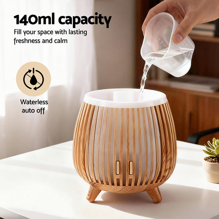 Translation missing: en.Devanti Ultrasonic Aroma Diffuser Aromatherapy 140ml LED Lights Iron Humidifier Forest Deep Wood