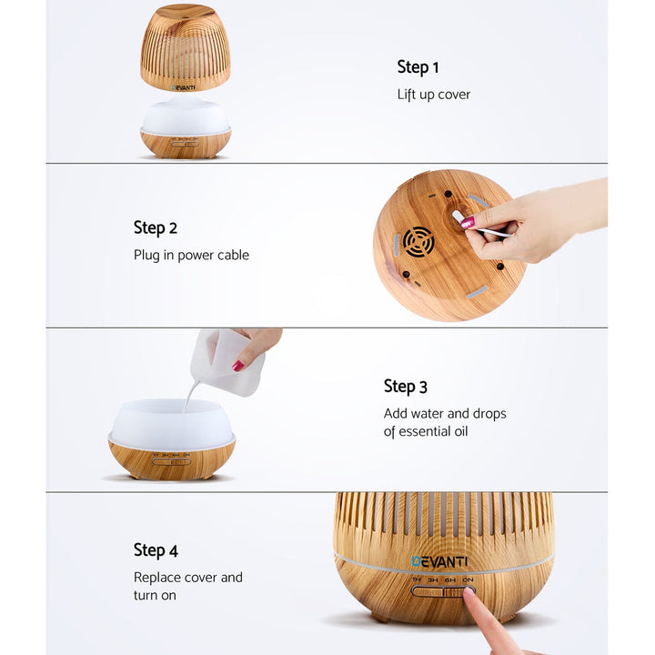 Translation missing: en.Devanti Aroma Diffuser Aromatherapy Humidifier 400ml