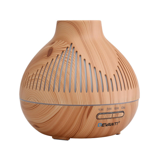 Translation missing: en.Devanti Ultrasonic Aroma Diffuser Aromatherapy 400ml LED Lights Iron Humidifier Forest Light wood grain