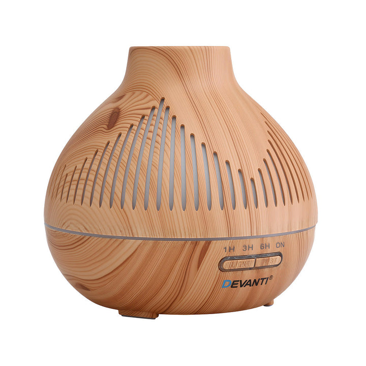 Translation missing: en.Devanti Ultrasonic Aroma Diffuser Aromatherapy 400ml LED Lights Iron Humidifier Forest Light wood grain
