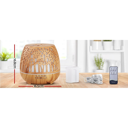Translation missing: en.Devanti Aroma Diffuser Aromatherapy Wood Grain 400ml