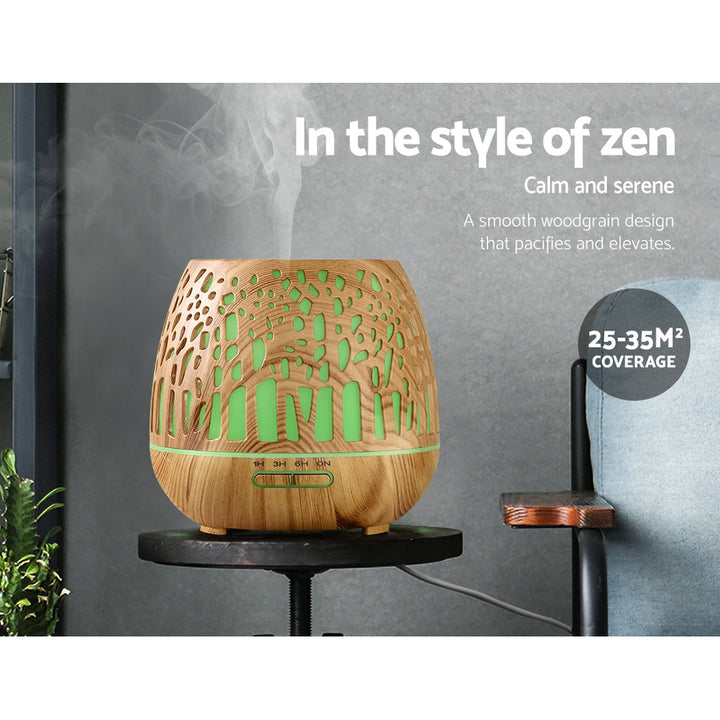 Translation missing: en.Devanti Aroma Diffuser Aromatherapy Wood Grain 400ml