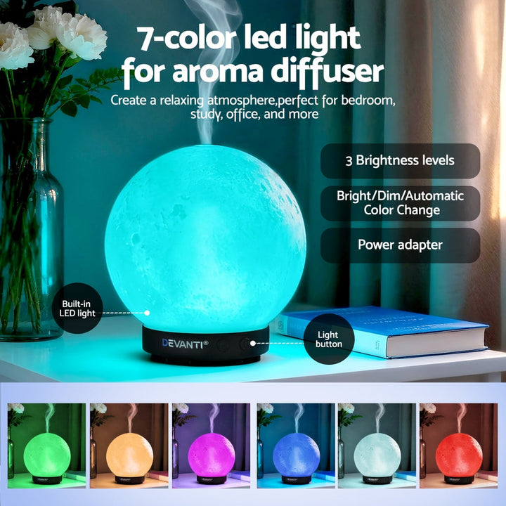 Translation missing: en.Devanti Ultrasonic Aroma Diffuser Aromatherapy Moon Lamp 100ml