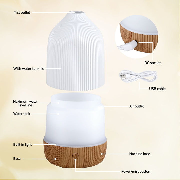 Translation missing: en.Devanti Ultrasonic Aroma Diffuser Aromatherapy 100ml LED Lights Iron Humidifier Forest