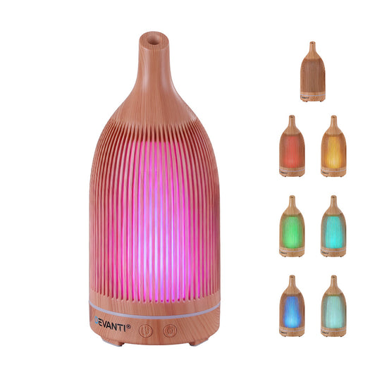 Translation missing: en.Devanti Ultrasonic Aroma Diffuser Aromatherapy 200ml LED Lights Iron Humidifier Forest Light wood grain