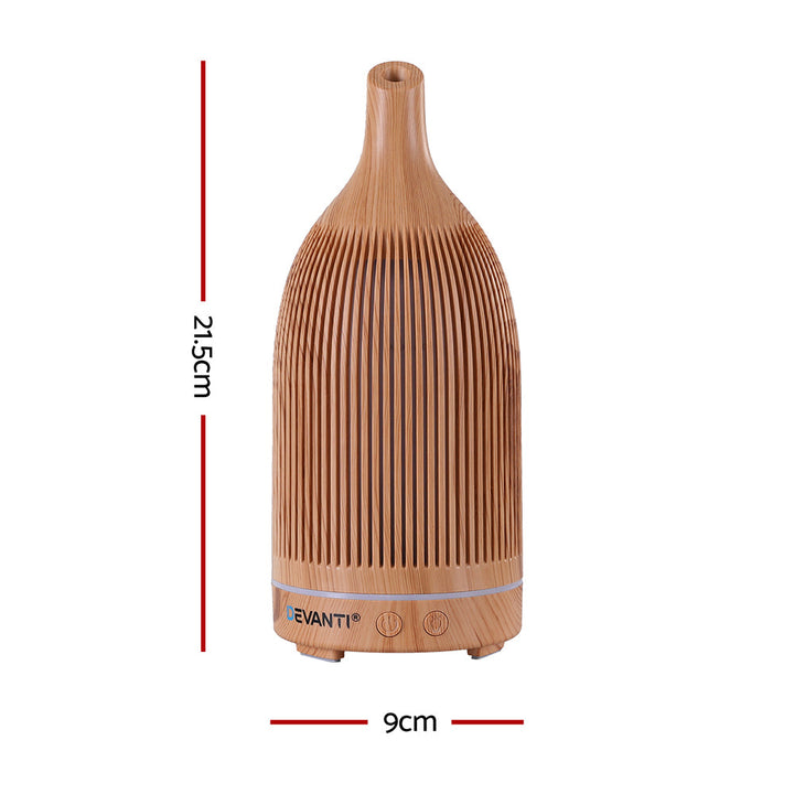Translation missing: en.Devanti Ultrasonic Aroma Diffuser Aromatherapy 200ml LED Lights Iron Humidifier Forest Light wood grain