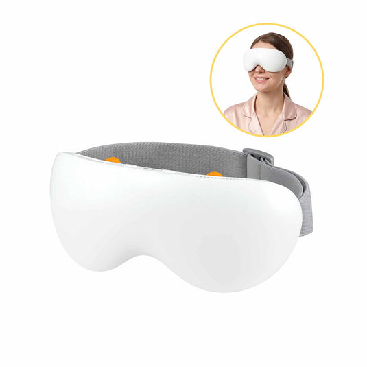 Translation missing: en.Livemor Eye Massager with Cooling &amp; Heating | Dual Hot Cold Compress Goggles with 12 Vibrating Nodes for Migraine Relief | Wireless Bluetooth Eye Mask with 10Min Timer &amp; 2400mAh Battery, White