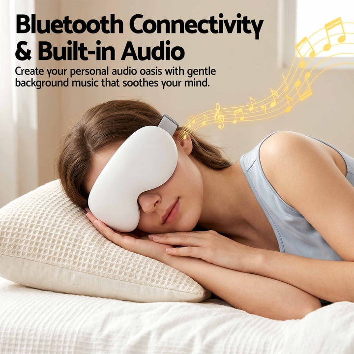 Translation missing: en.Livemor Eye Massager with Cooling &amp; Heating | Dual Hot Cold Compress Goggles with 12 Vibrating Nodes for Migraine Relief | Wireless Bluetooth Eye Mask with 10Min Timer &amp; 2400mAh Battery, White