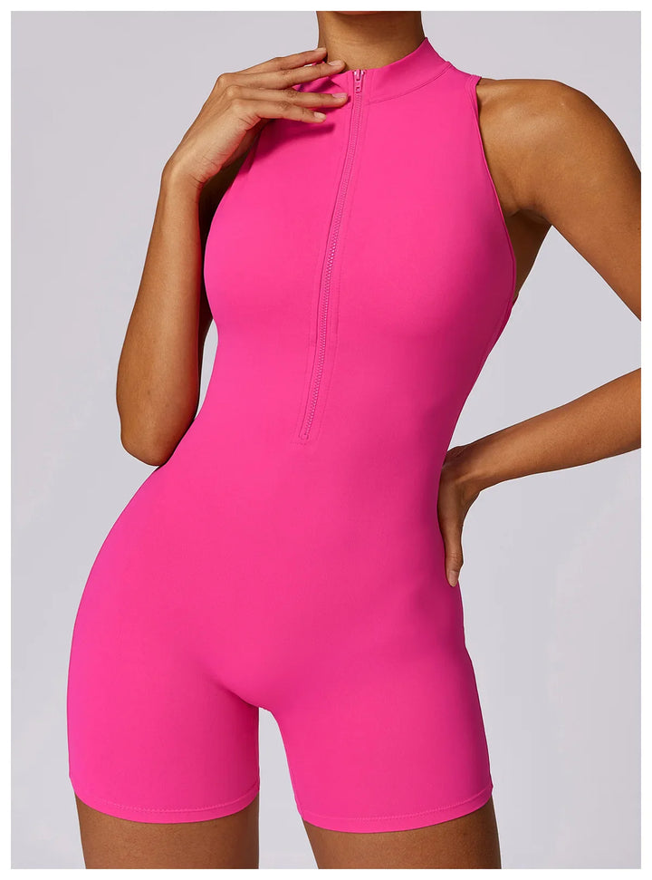 Translation missing: en.Women's High-Impact Seamless Bodysuit - Soft feel, Scrunch Butt, V Back Sleeveless Bodysuit with Front Zipper - Available in 8 Colours