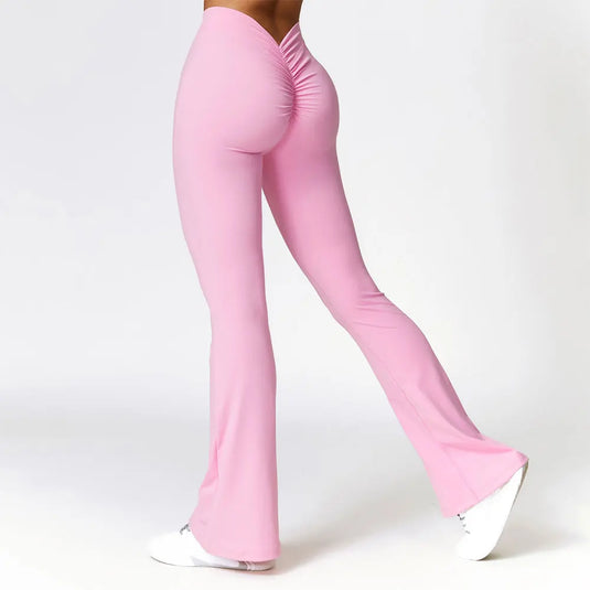 Translation missing: en.Flared Yoga Pants - High – V-Shaped Waist, Scrunch Butt, Wide Leg for Yoga, Pilates &amp; Everyday Wear - 4 Colours Available