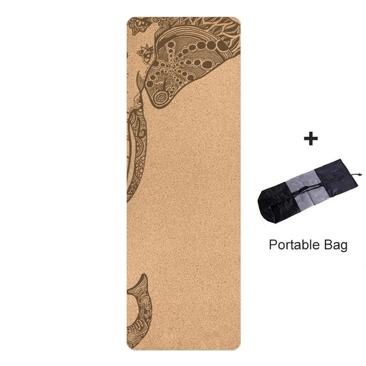 Translation missing: en.Print Design Yoga Mat - Natural Cork 4.0mm – Non-Slip, Sweat-Absorbent