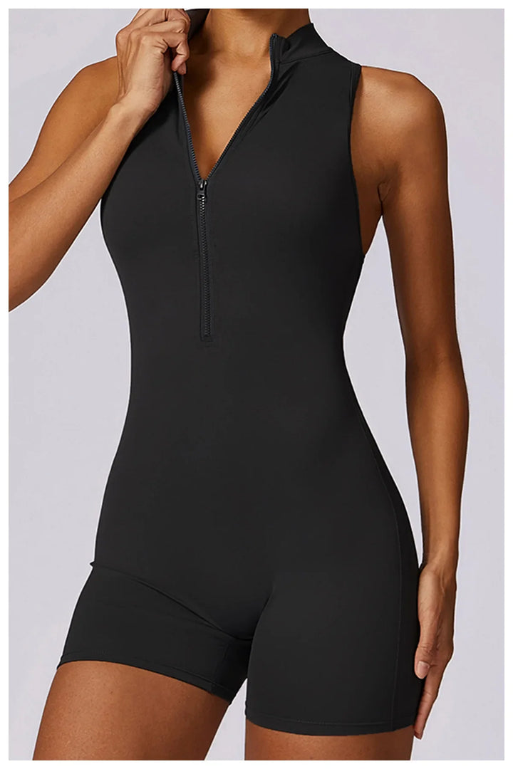 Translation missing: en.Women's High-Impact Seamless Bodysuit - Soft feel, Scrunch Butt, V Back Sleeveless Bodysuit with Front Zipper - Available in 8 Colours