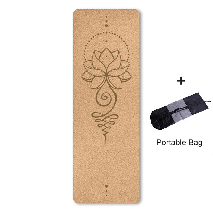 Translation missing: en.Print Design Yoga Mat - Natural Cork 4.0mm – Non-Slip, Sweat-Absorbent