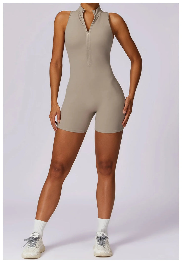 Translation missing: en.Women's High-Impact Seamless Bodysuit - Soft feel, Scrunch Butt, V Back Sleeveless Bodysuit with Front Zipper - Available in 8 Colours