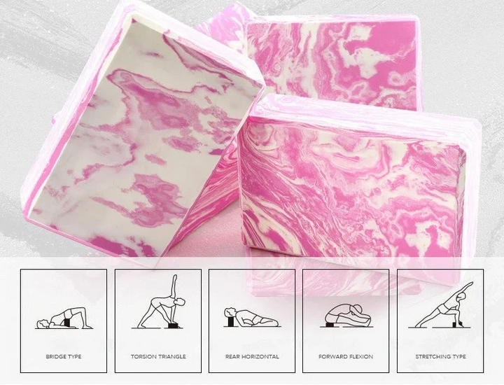Translation missing: en.Essential Yoga Block – Supportive Pilates Brick for Yoga, Stretching &amp; Mindful Movement. Available in 4 Marbled colours