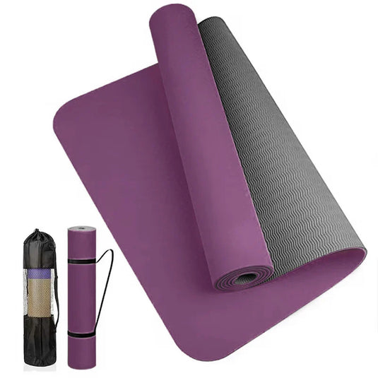 Translation missing: en.Eco-Friendly 6mm TPE Yoga Mat – Dual Colour, Non-Slip Yoga and Pilates Mat 180 x 57cm.  Available in 7 colours