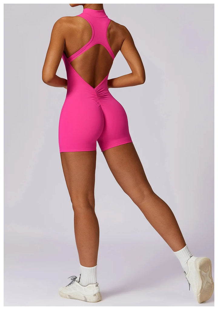 Translation missing: en.Women's High-Impact Seamless Bodysuit - Soft feel, Scrunch Butt, V Back Sleeveless Bodysuit with Front Zipper - Available in 8 Colours