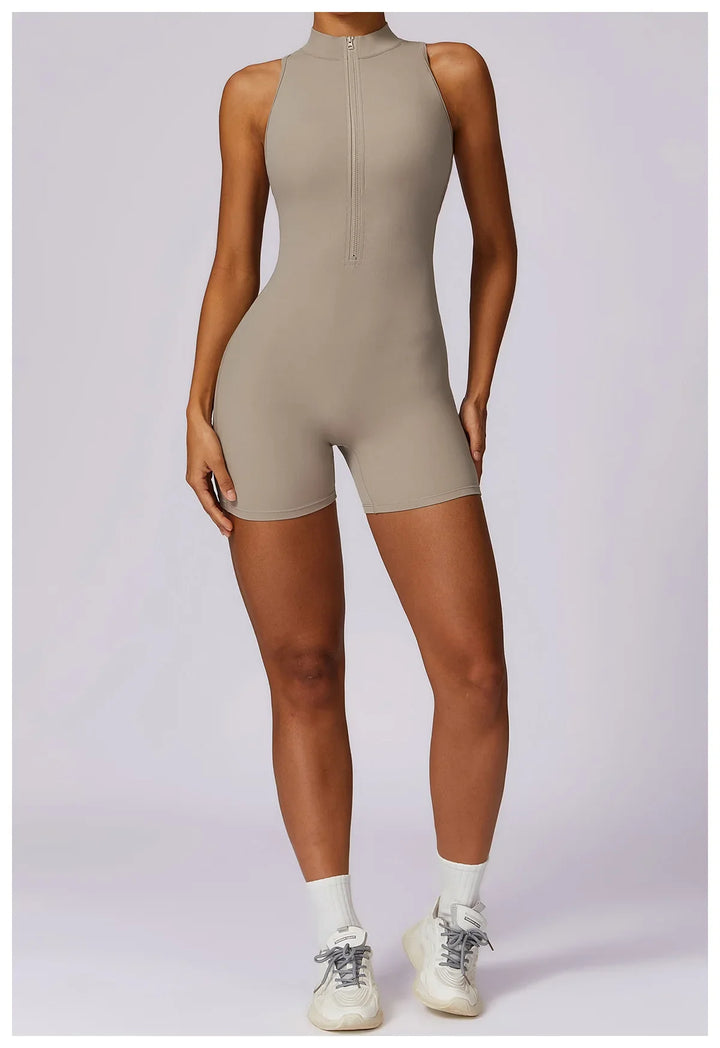 Translation missing: en.Women's High-Impact Seamless Bodysuit - Soft feel, Scrunch Butt, V Back Sleeveless Bodysuit with Front Zipper - Available in 8 Colours