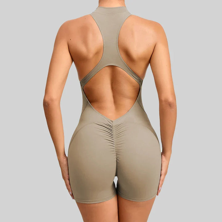 Translation missing: en.Women's High-Impact Seamless Bodysuit - Soft feel, Scrunch Butt, V Back Sleeveless Bodysuit with Front Zipper - Available in 8 Colours