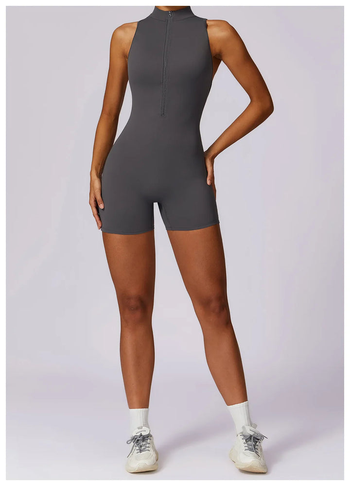 Translation missing: en.Women's High-Impact Seamless Bodysuit - Soft feel, Scrunch Butt, V Back Sleeveless Bodysuit with Front Zipper - Available in 8 Colours