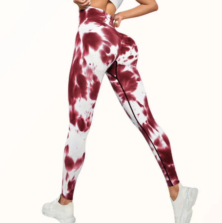 Translation missing: en.Tie-Dye Leggings – Soft, Seamless High-Waist Support for Yoga, Pilates &amp; Everyday Flow. Available in 4 Colours