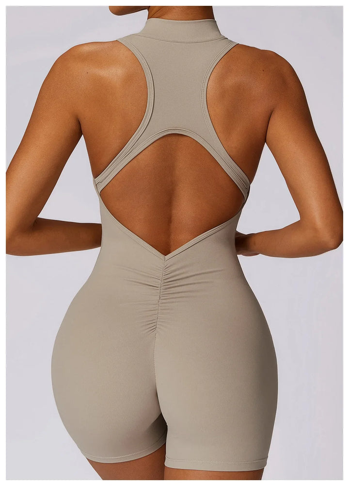 Translation missing: en.Women's High-Impact Seamless Bodysuit - Soft feel, Scrunch Butt, V Back Sleeveless Bodysuit with Front Zipper - Available in 8 Colours