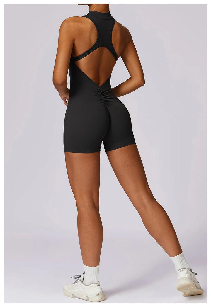 Translation missing: en.Women's High-Impact Seamless Bodysuit - Soft feel, Scrunch Butt, V Back Sleeveless Bodysuit with Front Zipper - Available in 8 Colours