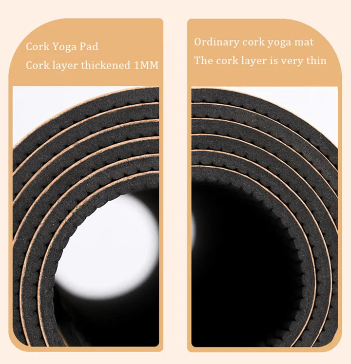 Translation missing: en.Print Design Yoga Mat - Natural Cork 4.0mm – Non-Slip, Sweat-Absorbent